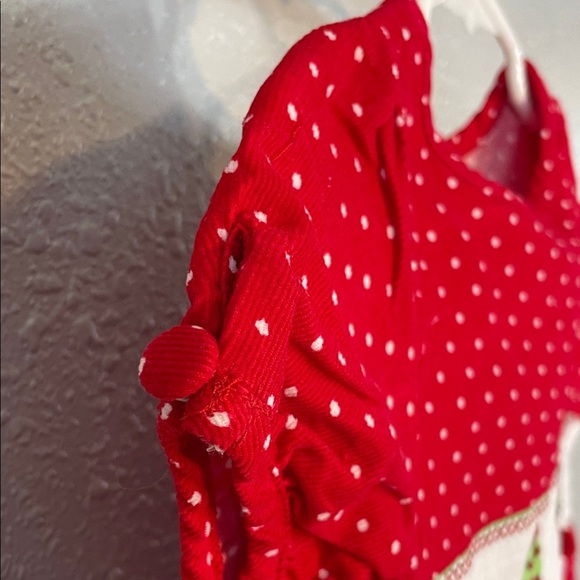 Mud Pie Girls Red Polka Dot Christmas Dress – Smocked Reindeer & Tree, Size 4T - Picture 8 of 11